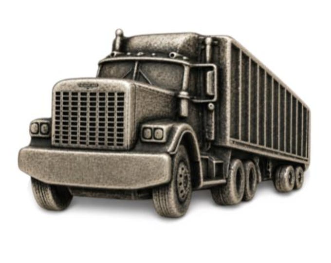 Truck Big Van 18 Wheeler Transport Trucks Trucker Rig Belt Buckle Buckles