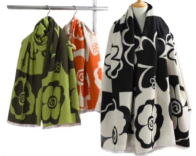 Ladies Quality Double Sided Floral Pattern Scarf Evening Shawl Warm Scarves