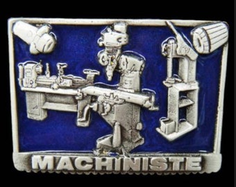 Machiniste French Machine Shop Operator Tools Pewter Profession Belt Buckle Buckles