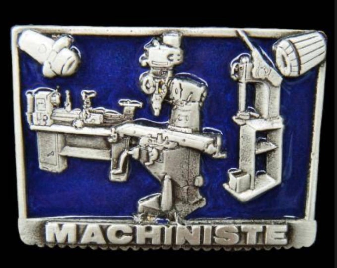 Machiniste French Machine Shop Operator Tools Pewter Profession Belt Buckle Buckles