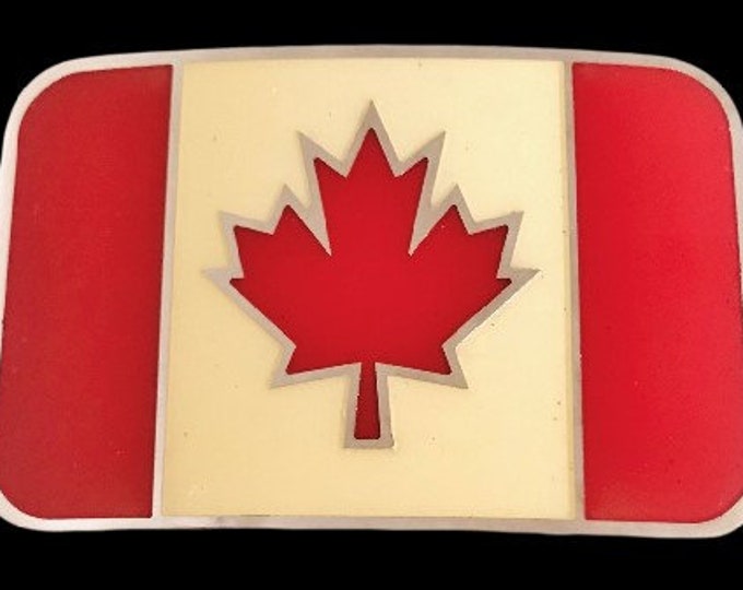 Canada Flag Belt Buckle Red Maple Leaf Canadian Buckles