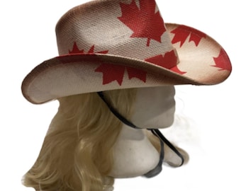 Canada Canadian Flag Mapleleaf Unisex Cowboy Cowgirl Western Hat