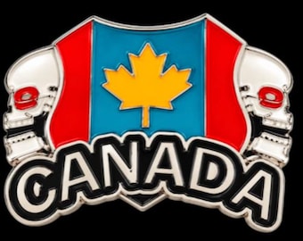 Funky Canada Maple Leaf Flag Skulls Belt Buckle Buckles