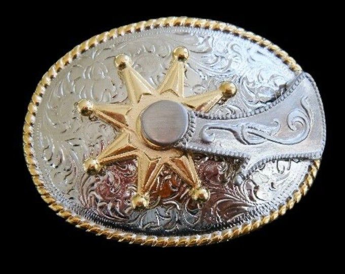 Western Boots Spur Belt Buckle Spinning Spurs Rodeo Cowboys Buckles