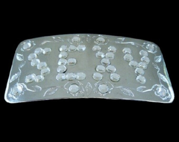 Clear Rhinestone Sexy Chrome Metal Belt Buckle Boucle de Ceinture