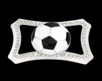 Soccer Ball Belt Buckle Rhinestones World Cup Football Sports Buckles