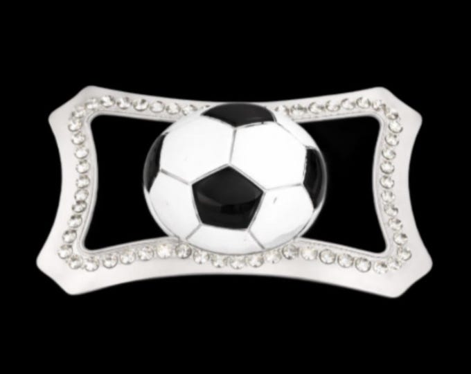 Soccer Ball Belt Buckle Rhinestones World Cup Football Sports Buckles