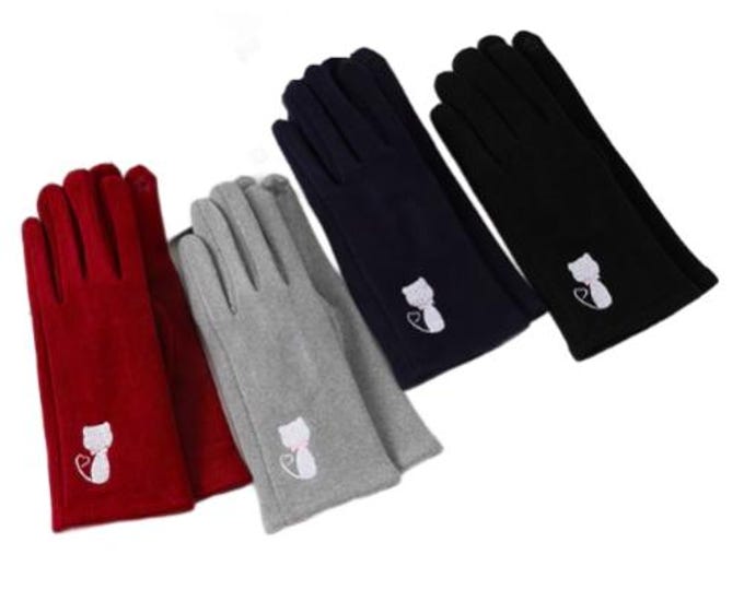 Women Winter Warm Fashion Gloves With Cats