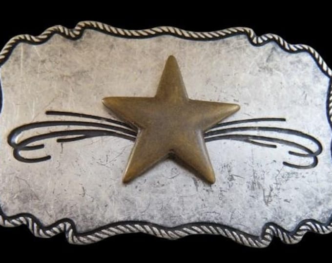 Cowboy Cowgirl Sheriff Western Shooting Star Belt Buckle