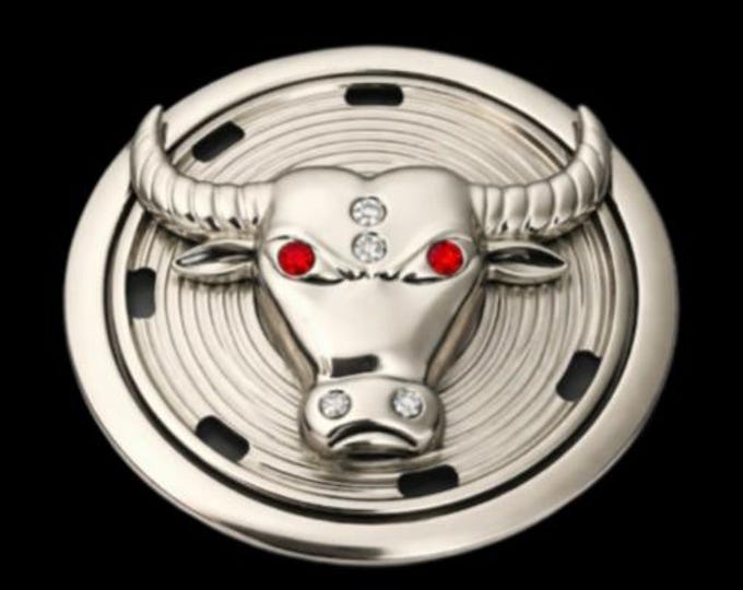 Cow Steer Belt Buckle Bull Head Spinning Spinner Light Buckles Belts