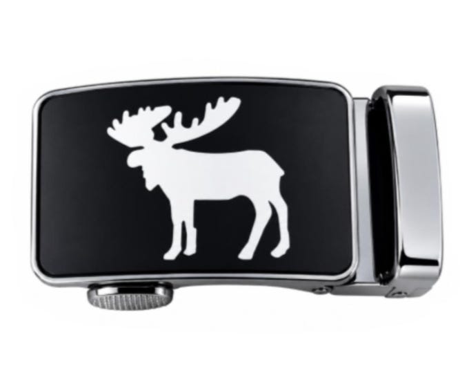 Canada Flag Moose Belt Buckle Auto Sliding Self Locking Ratcheting Track