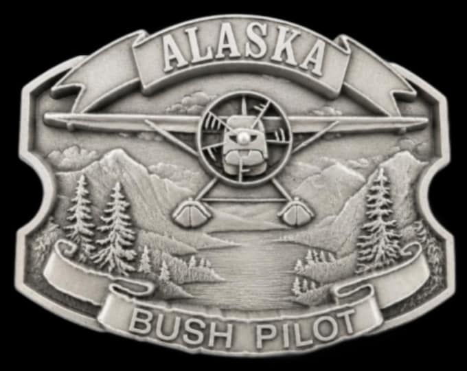 Alaska Bush Pilot Float Airplane Arctic Aviation Belt Buckle Buckles