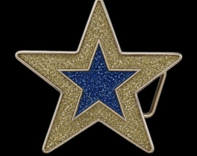 Cool Glitter 5 Point Super Star Western Belt Buckle