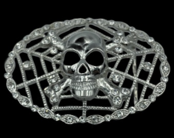 Western Style Skull Spider Spiderweb Belt Buckle Belts Buckles