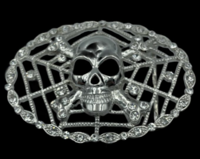 Western Style Skull Spider Spiderweb Belt Buckle Belts Buckles