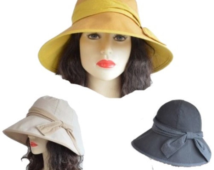 Summer Hats Cap Women Wide Brim Cotton Comfort Gardening Sun Protection Hat