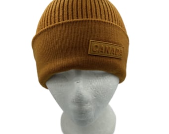 Canada Beanie Cap Plain Knit Ski Hat Cuff Winter Solid Warm Unisex