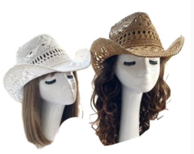 Straw Hat Summer Outdoor Men Women Western Cowboy Breathable Hats