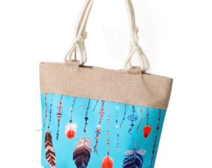 Dream Catcher Leaves Handbag Tote Shoulder Women's Gift Travel Beach Bag