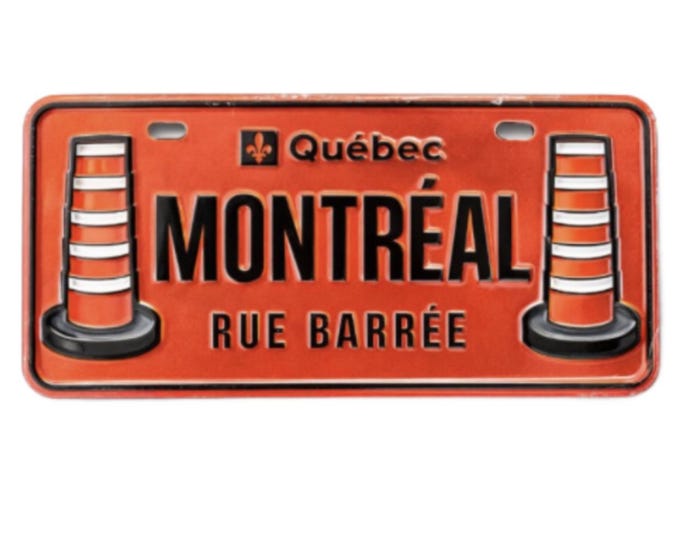 Quebec Québec Montréal Montreal Rue Barrée Metal Fridge Magnet Souvenir