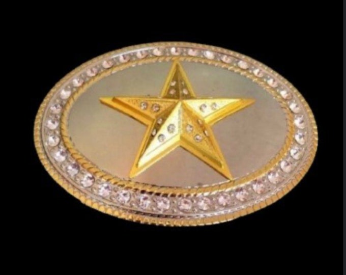 Western Cowboy Cowgirl Rhinestone Bling Star Belt Buckles