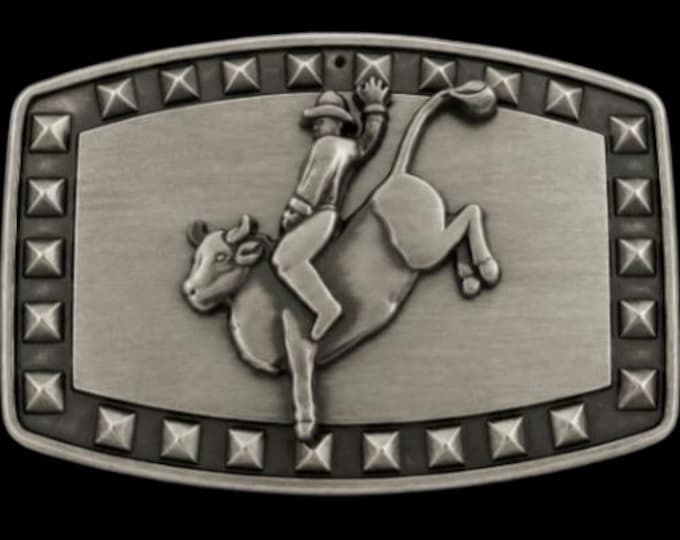 Belt Buckle Rodeo Cowboy Cow Horse Bull Rider Western Buckles & Belts