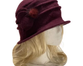 Women's Vintage Gatsby Style Wool Bucket Cloche Beret Winter Hats