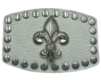 Lys Flower Saints Belt Buckle Fleur De lis Leather Quebec Quebecois Flag Buckles Belts