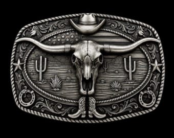 New Cool Cow Steer Texas Longhorns Western Belt Buckles Boucle de Ceinture