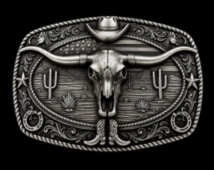 New Cool Cow Steer Texas Longhorns Western Belt Buckles Boucle de Ceinture
