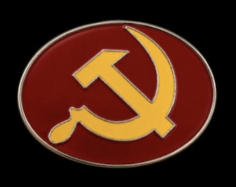 Russia USSR Russian Soviet Union CCCP Flag Belt Buckle