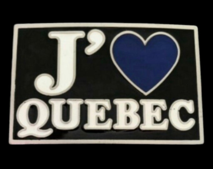 J'aime I Love Blue Quebec Heart Fleur De Lis Lys Belt Buckle Buckles