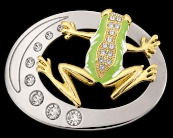 Frog Belt Buckle Frogs Green Toads Rhinestone Buckles Belts