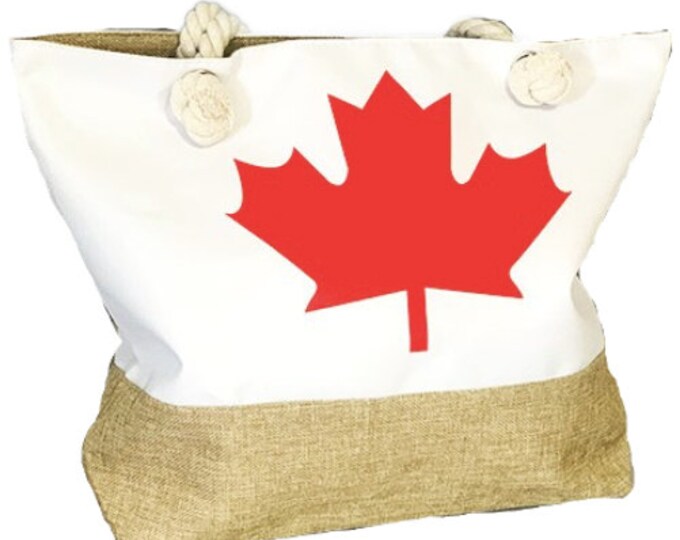 Canada Large Capacity Zipper Handbag Shopping Travel Tote Shoulder Summer Beach Bag