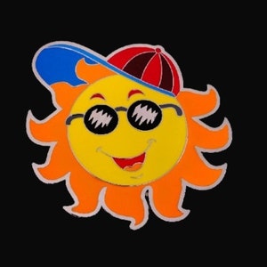 Happy Face Belt Buckle Sunny Sunshine Hot Summer Fashion Visor Hat Glasses Buckles