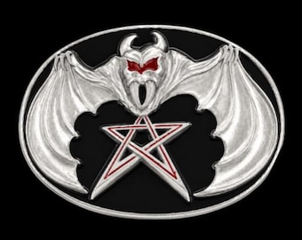 Pentagram Belt Buckle Pentagon Bat Vampire Evil Gothic Star Buckles Belts