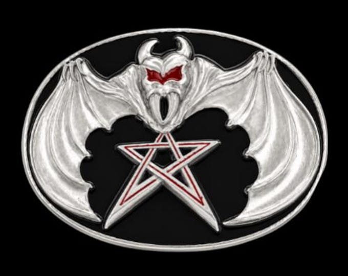 Pentagram Belt Buckle Pentagon Bat Vampire Evil Gothic Star Buckles Belts
