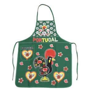 100% Cotton Portuguese Rooster Galo de Barcelos Kitchen Apron Made in Portugal