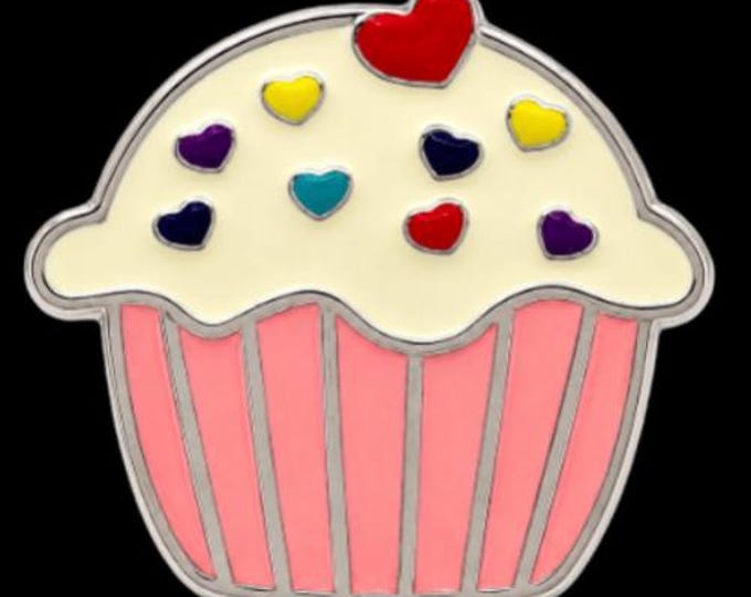 Colorful Muffin Cupcake Cake Hearts White Frosting Belt Buckle Belts Buckles