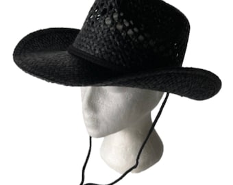 Paper Straw Cowboy Hat Men Women Western Cowgirl