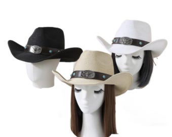 Straw Hat Summer Outdoor Men Women Western Cowboy Breathable Hats