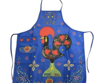 100% Cotton Portuguese Rooster Galo de Barcelos Kitchen Made in Portugal Apron