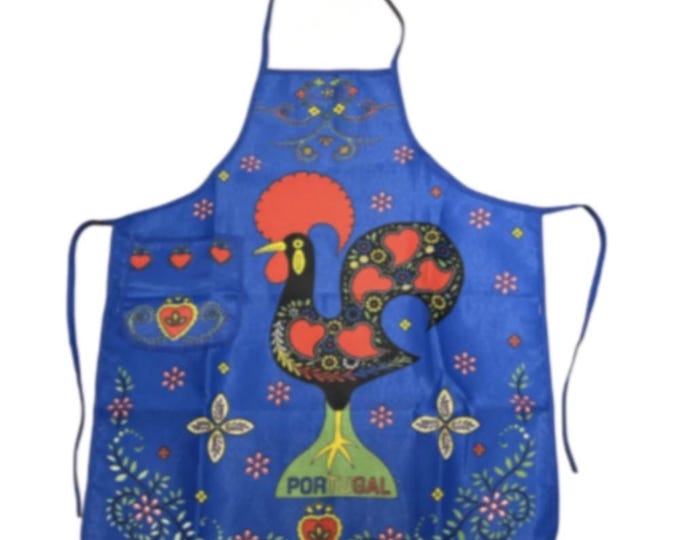 100% Cotton Portuguese Rooster Galo de Barcelos Kitchen Made in Portugal Apron