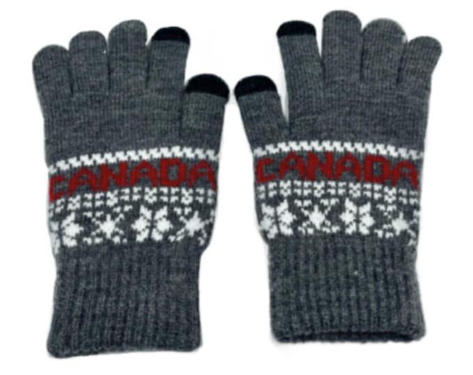 Unisex Canada Gloves Thermal Warm Winter Knitted Pattern iTouch