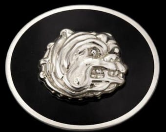 Bulldog Dogs Spike Collar Animal Pets Belt Buckle