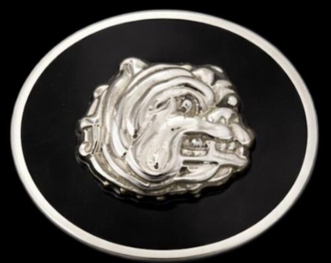 Bulldog Dogs Spike Collar Animal Pets Belt Buckle