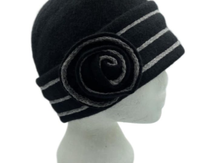 Women's Flower Winter 100% Wool Gatsby Fashion Cloche