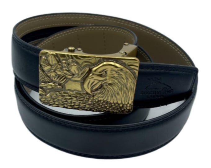 men's dressy automatic lock click comfort eagle belt buckle