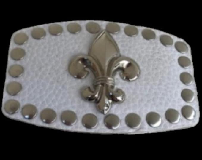 Lys Flower Saints Belt Buckle Fleur De lis Leather Quebec Quebecois Flag Buckles Belts