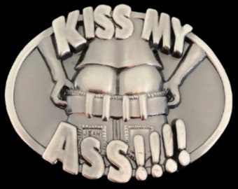 Kiss My Ass Belt Buckle Sagging Pants Jeans Fashion Funny Humor Belts Buckles